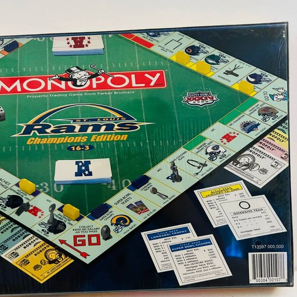 Vintage Monopoly St Louis Rams Champions Edition Super Bowl 2000 New Sealed - Picture 5 of 7